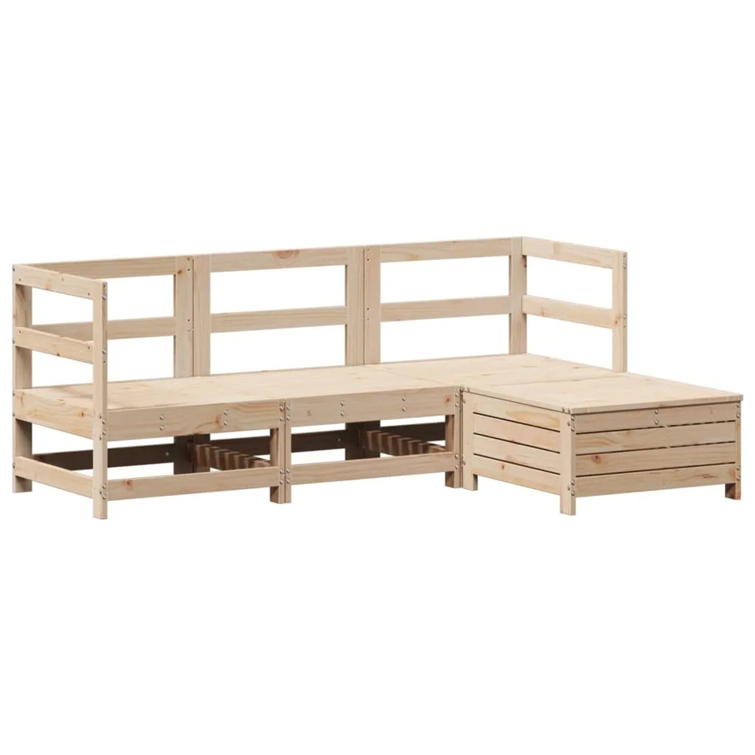 vidaXL 4-Tlg Garten-Sofagarnitur Massivholz Kiefer 3250784 günstig online kaufen