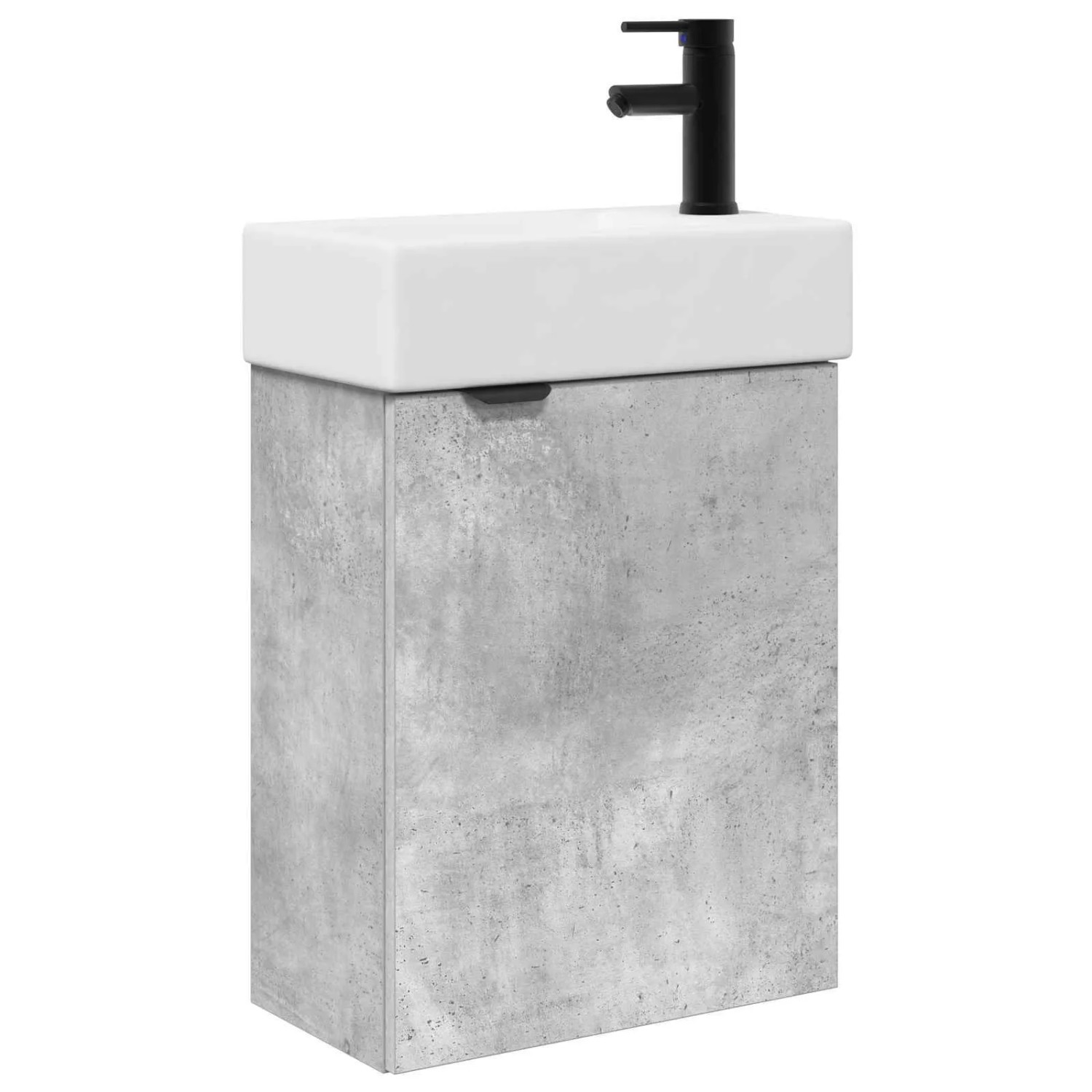 vidaXL Badezimmer Waschtischunterschrank mit Wasserhahn Betongrau 889436