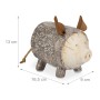 Relaxdays Sparschwein Dolomit Braun Weiß mit Entnahmeöffnung 13 cm x 9 cm x 16,5 cm 0,4 kg_4