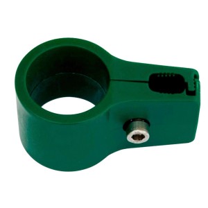 Grüner Einfachverbinder, 34 mm, für Zaunbau: Robuster Kunststoffverbinder mit Schraube zur einfachen Montage.