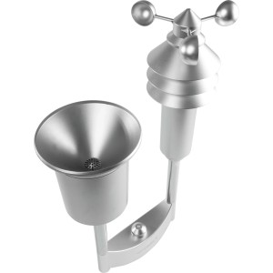 Homematic IP Wettersensor plus, silber, mit Regenmesser, Windrad und Sensoren für Temperatur, Luftfeuchtigkeit.