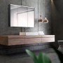 Sieper Spiegelschrank SPS-KHX 120, 120 cm breit, Holzdekor Dunkel im modernen Badezimmer.
