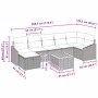 vidaXL Gartenmöbel-Set, 8-teilig, beige Poly Rattan, mit Kissen und Stauraum, Maße siehe Bild.