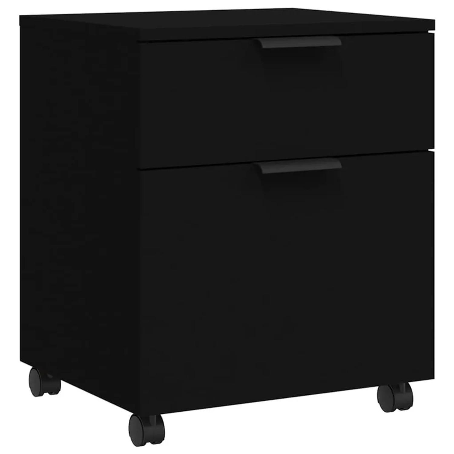 DELUKE Rollcontainer MOSAB Rollbar Schwarz 45x38x54cm Nachttisch Mit Rollen Aktenschrank Rollbar Kleiner Schubladenschra...