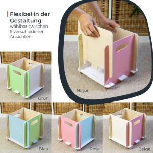 HMF 3740-25CM-80 Aufbewahrungsbox Holz Zusammenstecken 25cm Mehrfarbig