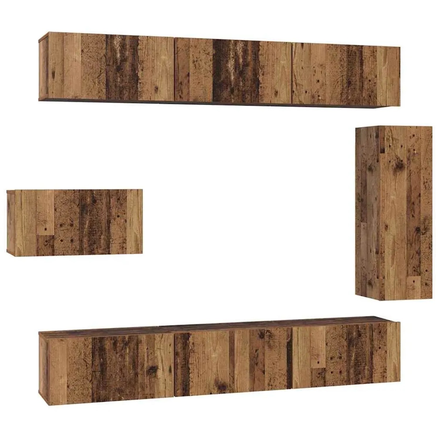 vidaXL TV-Schrank-Set 8-Tlg Altholz 30,5 x 30 x 90 cm Holzwerkstoff 3393132 günstig online kaufen