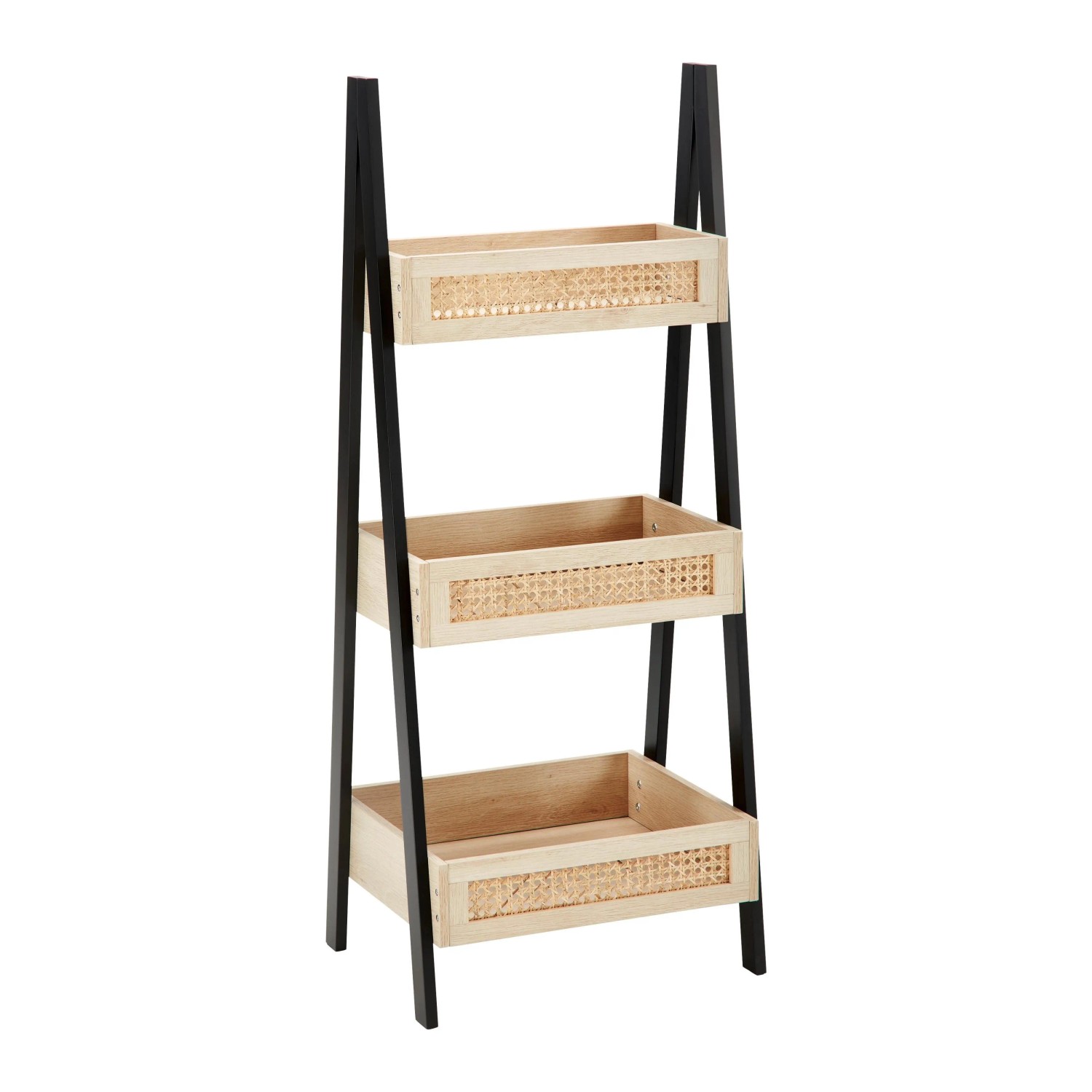 Bessagi Home Regal Denis Naturfarb./Schwarz Echtholz furniert/MDF