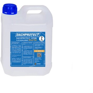 Dachprotect EPDM Flächenkleber BlueTek, 2 Liter Gebinde für Bauabdichtungen.