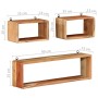 vidaXL 3-Tlg Würfelregal-Set Massivholz Akazie 328262_7