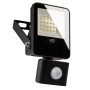 Schwarzer LED's Work Außenstrahler mit Sensor, 10W, 1200lm, 4000K, IP54.