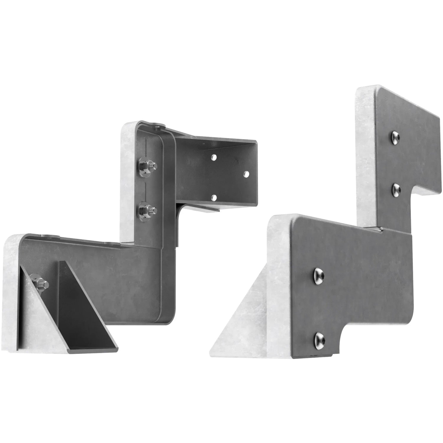 Dolle Außentreppe Gardentop Startset 1 für zwei Stufen, silberne Metallelemente.