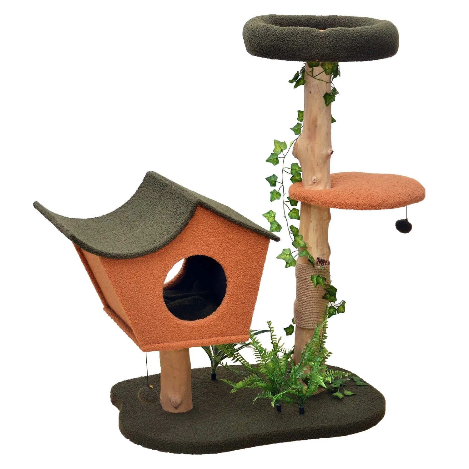 Fudajo Kratzbaum Pflanzendeko 114Cm Katzenkratzbaum Katzenbaum Katzenmöbel Katze