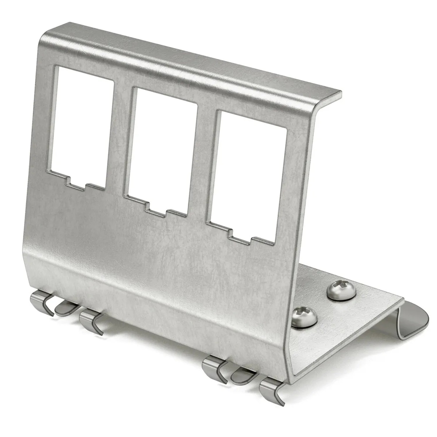 hb-digital Hutschienenadapter für 3 Keystone Modul Edelstahl für 35mm DIN-Schienen