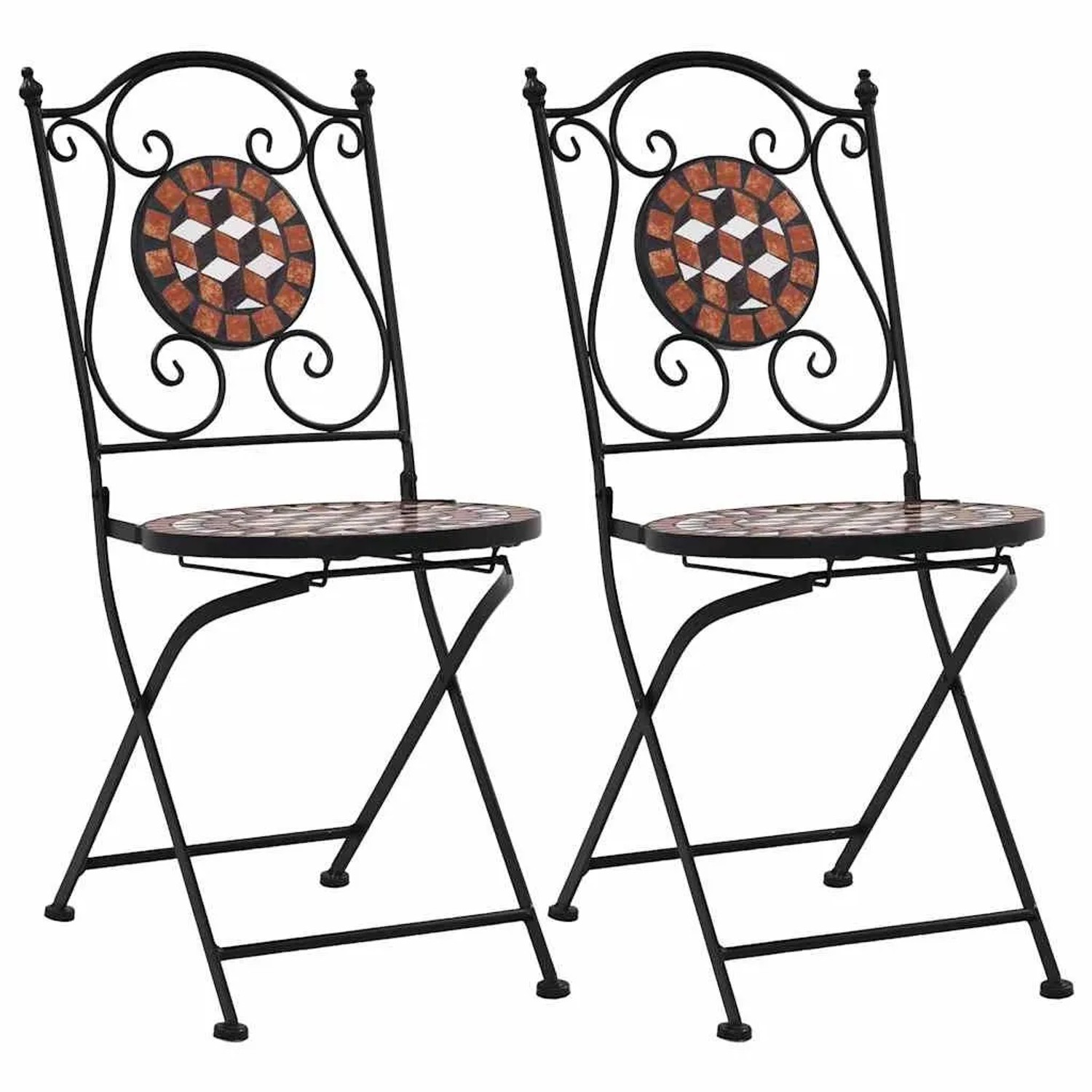Furnicato Bistrostühle Mosaik 2 Stk Keramik Braun