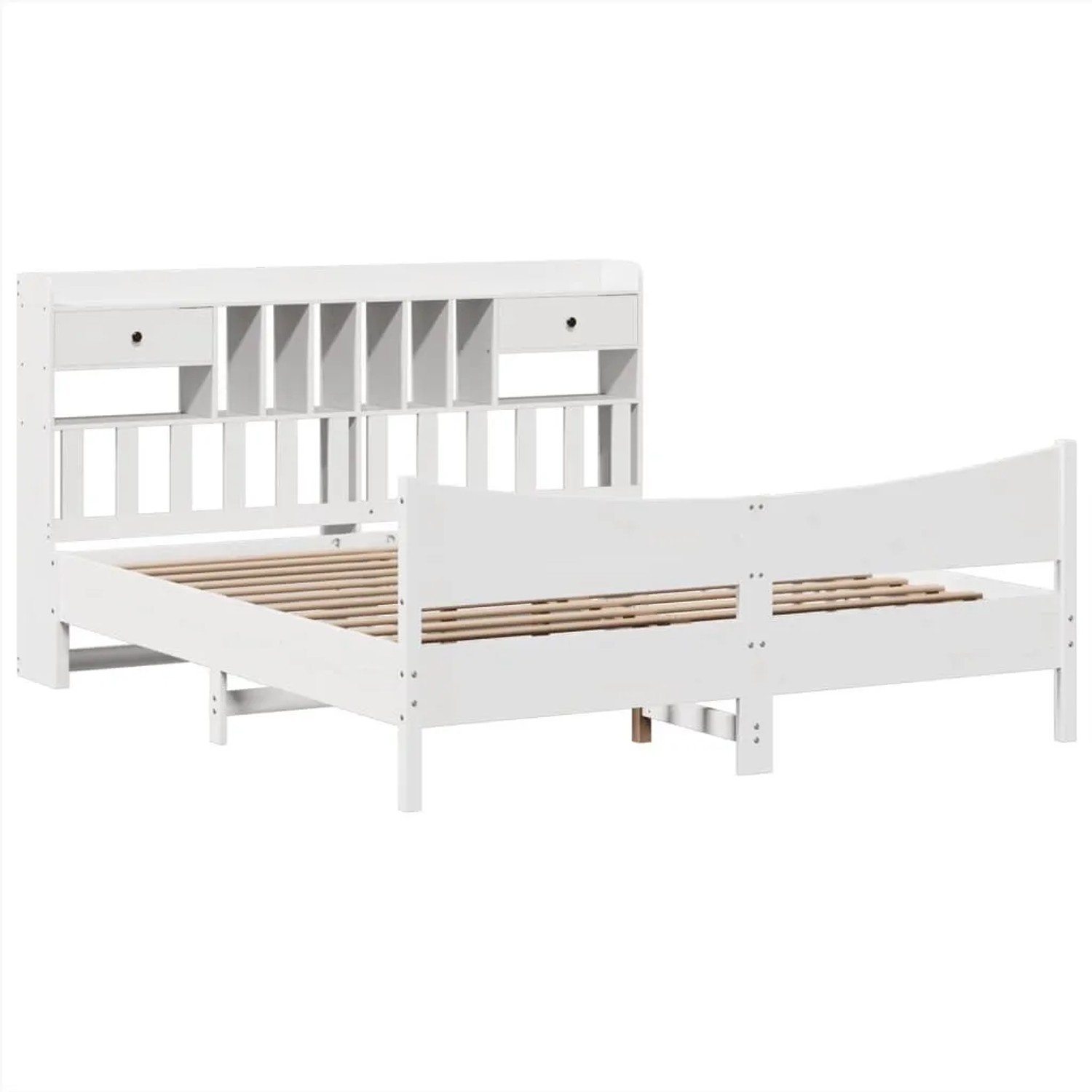 vidaXL Massivholzbett ohne Matratze Weiß 180x200 cm Kiefernholz 3323369 günstig online kaufen