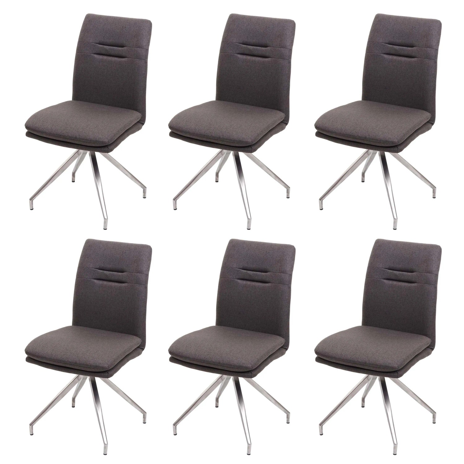 MCW Esszimmerstuhl H70 6er-Set Grau-Braun