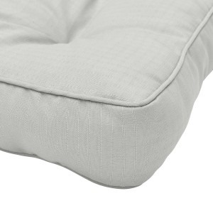 Beautissu XLuna Loungekissen, 50x50x10 cm, hellgrau, mit Karo-Struktur und Paspel