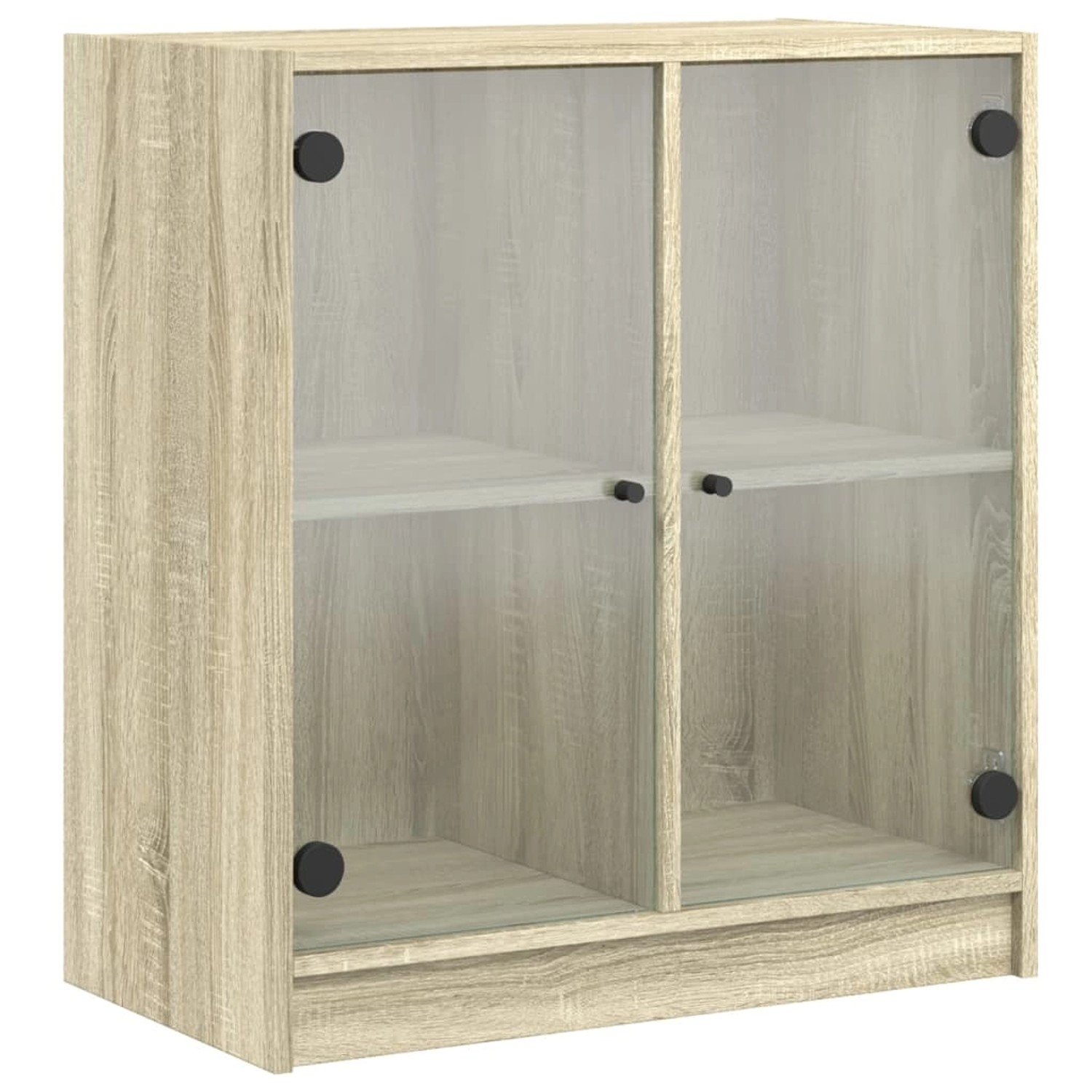 vidaXL Beistellschrank mit Glastüren Sonoma-Eiche 68x37x75,5 cm 836422