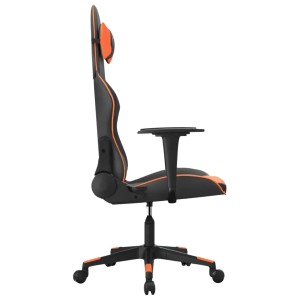 vidaXL Gaming-Stuhl, schwarz-orange, mit Massagefunktion, seitliche Ansicht.