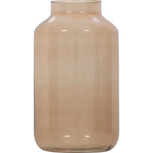 Braune Glasvase, 30,5 cm hoch, Ø 16,5 cm, für Blumen und Dekoration.
