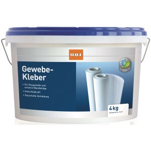 Eimer OBI Gewebekleber, 4 kg, für Glasgewebe und schwere Wandbeläge.