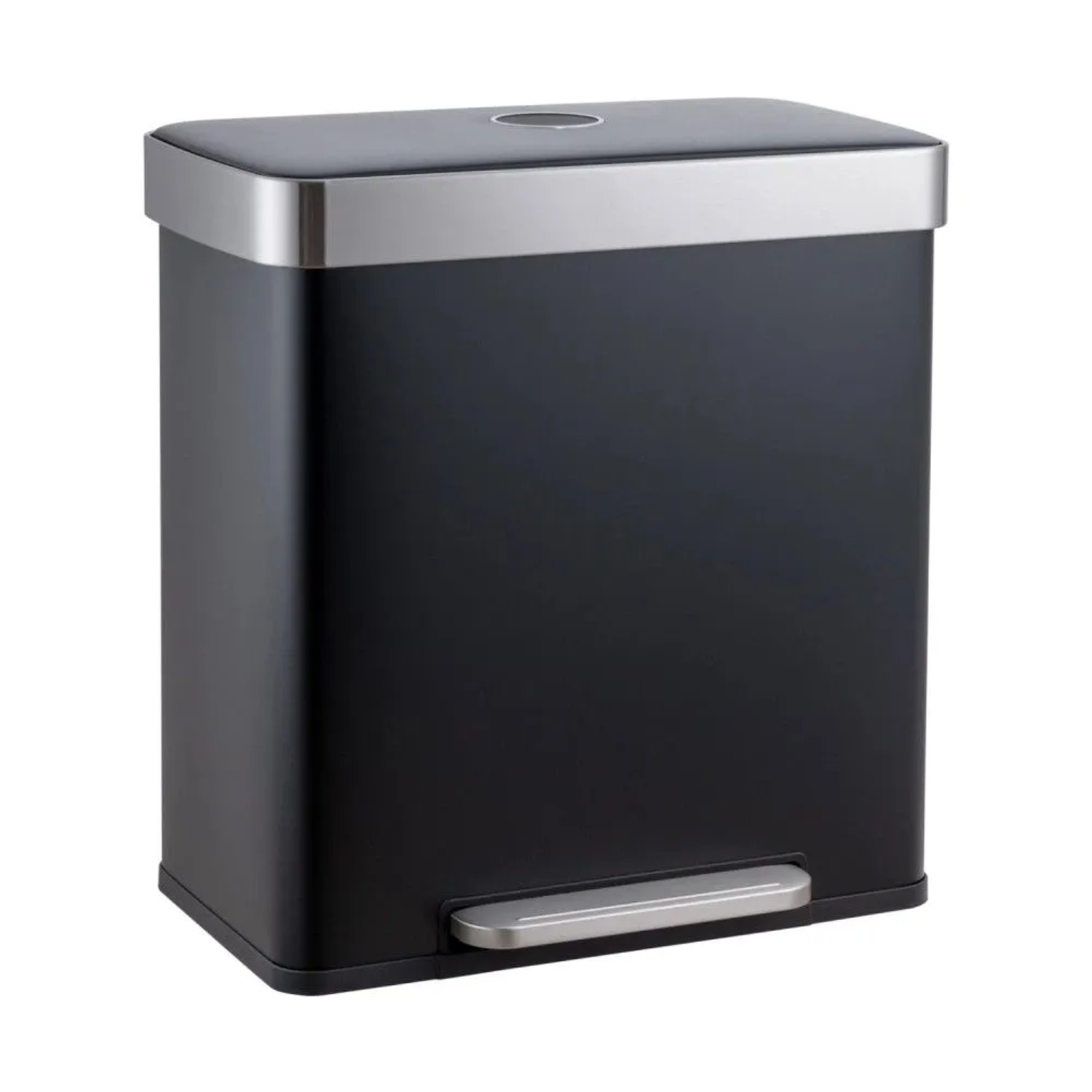 Svita LT2X30 Mülleimer 60l Treteimer 2 Fächer Mit Deckel Schwarz
