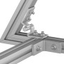 Detailaufnahme Aluvario Systemprofil 35x35 mm mit Verbinder für Solaranlagen.