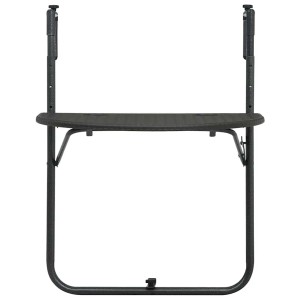 Brauner vidaXL Balkon Hängetisch aus Kunststoff in Rattan-Optik, höhenverstellbar und klappbar.