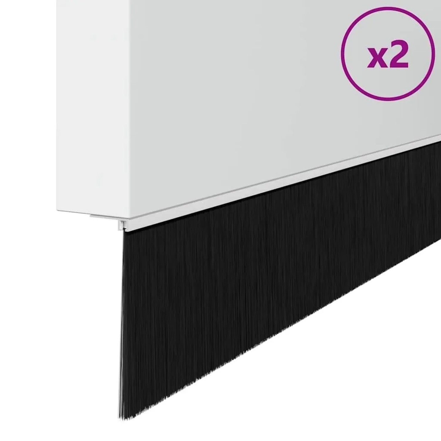 vidaXL Aufsteck Türbürstendichtungen 2 Stk Weiß 100 cm 42019549
