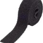 Schwarzes Klettband, 600 mm x 20 mm, 2 Stück, aufgerollt. Ideal zur Befestigung.
