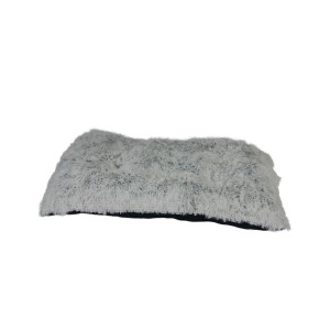 Graues Rohrschneider Liegekissen für Katzen, bequemes, großes Katzenkissen mit Plüsch.