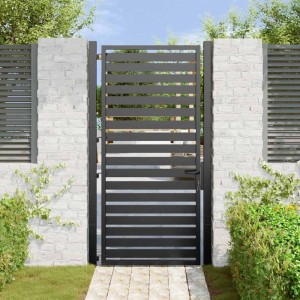vidaXL Gartentor Abschließbar Schwarz 100x180 cm Aluminium 42004149