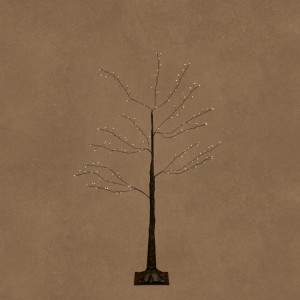 Schwarzer Luca Lighting LED-Baum, 120 cm hoch, mit warmweißen Lichtern für festliche Innen- & Außendekoration.