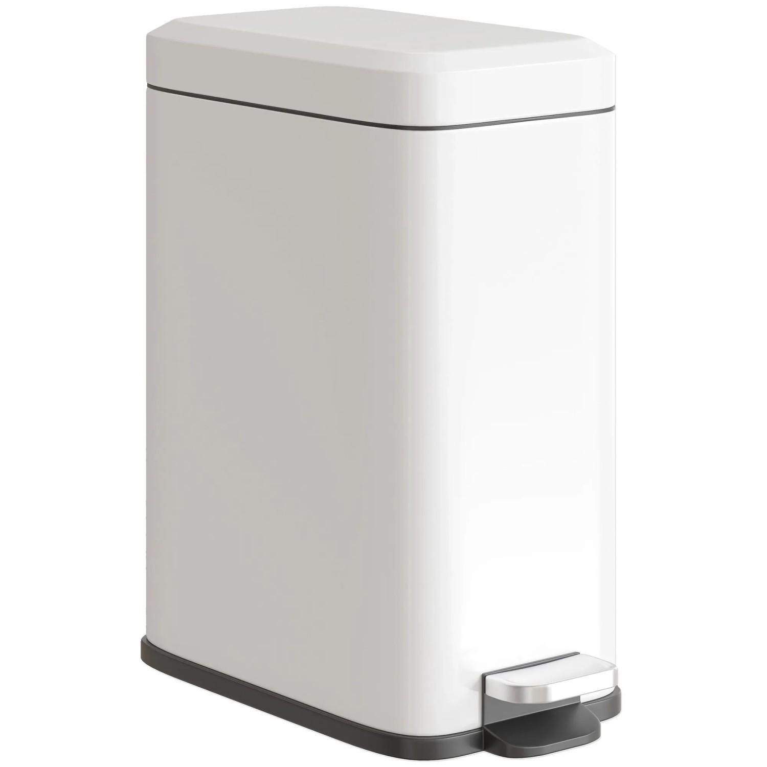 HOMCOM Mülleimer 5L Treteimer mit Softclose-Deckel, Abfalleimer inkl. Inneneimer, Weiß 29,2 x 14 x 32 cm