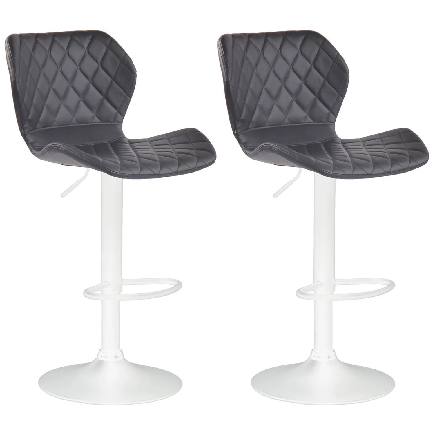 CLP 2er Set Barhocker Cork Kunstleder Schwarz/Weiß