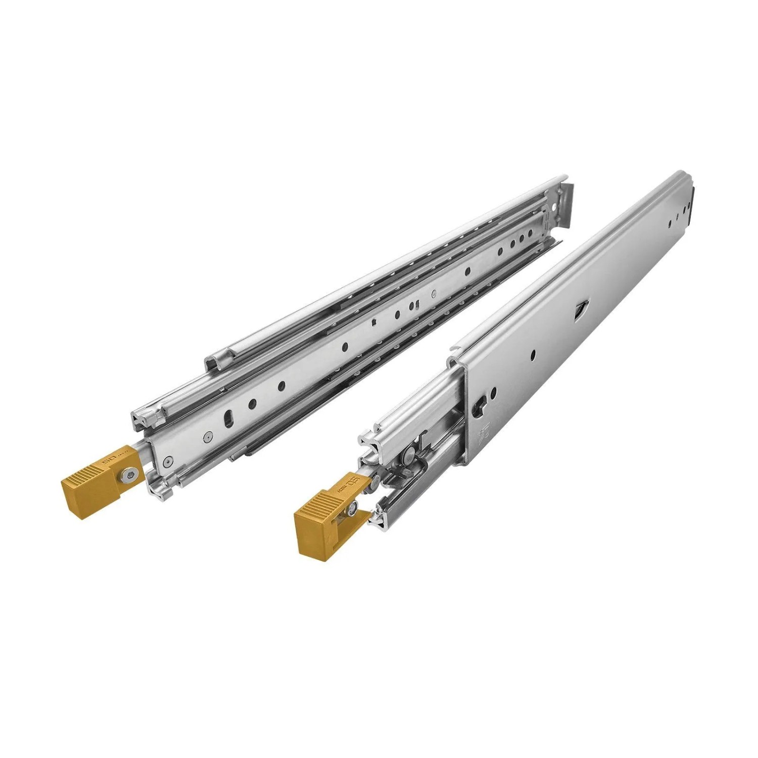 SOTECH Schwerlastauszug VarioSlide KV2-200-H76-1400 EH 1422,4 mm Zweihandverriegelung Einrastfunktion Gelber Hebel Belastbar Bis 200Kg