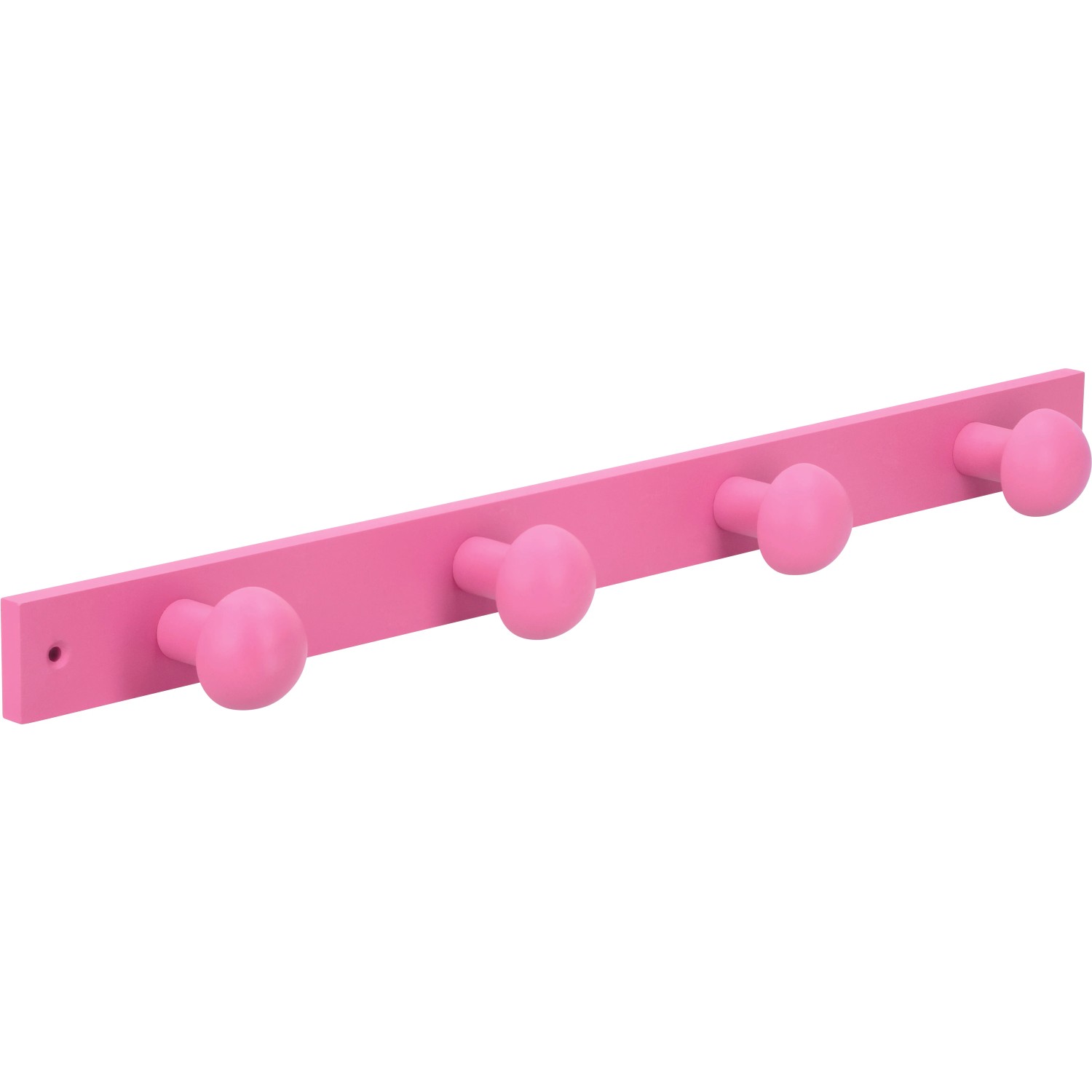 Pinke Siro Hakenleiste aus Buchenholz mit 4 Haken, ideal für Kinderzimmer.
