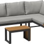 LoungeSet Lipson 3teilig aus Akazienholz und Aluminium Grau kaufen