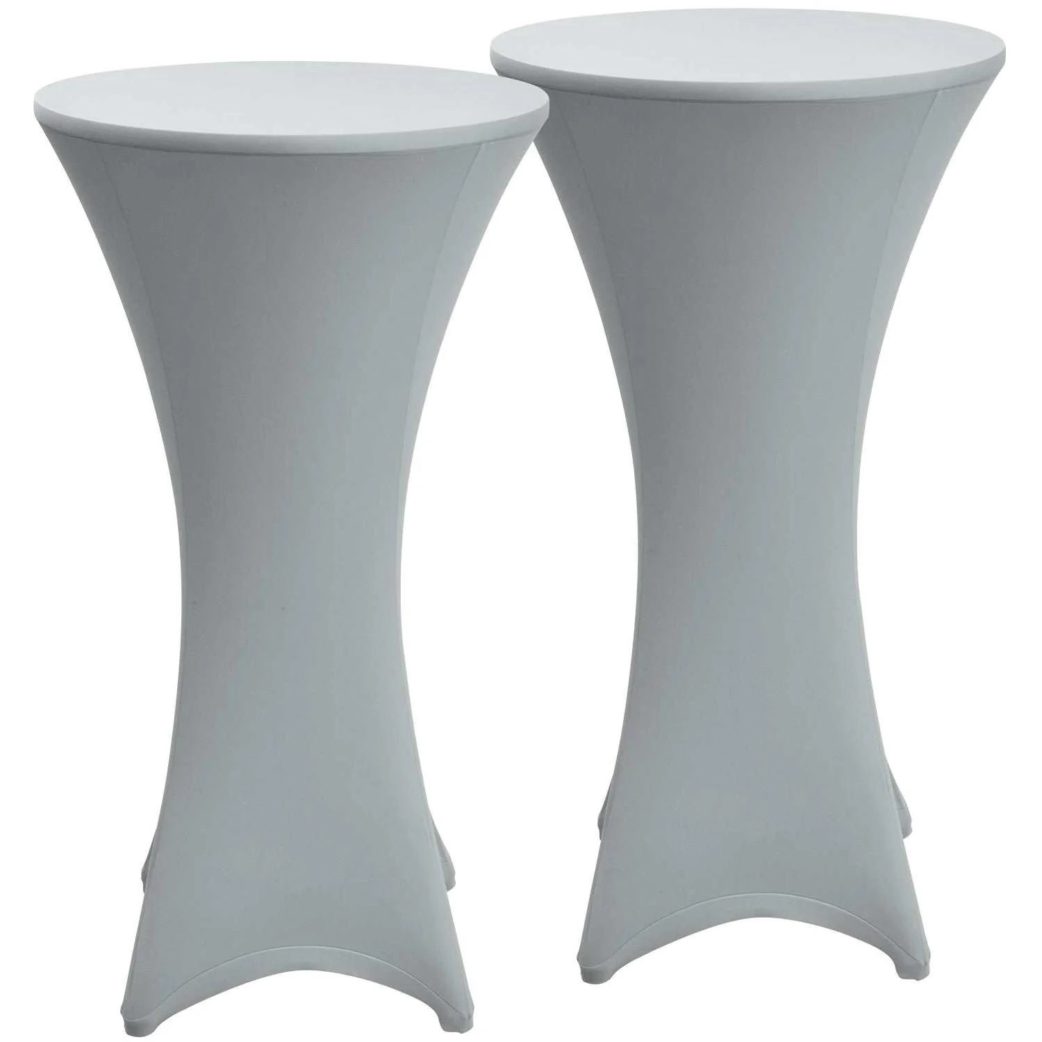 Beautissu Stella Stehtischhusse Ø 70cm Silber 2tlg