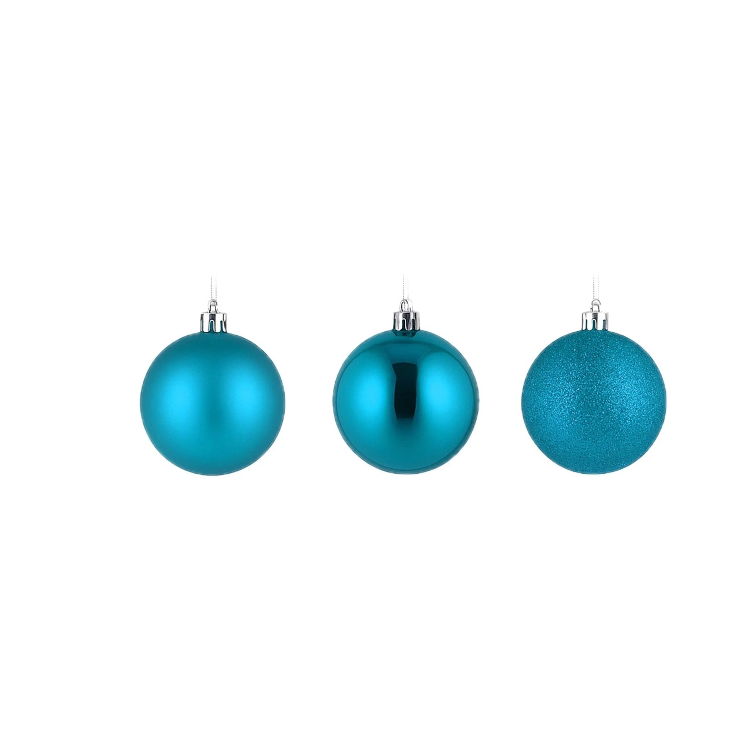 Relaxdays Weihnachtskugeln Kunststoff Petrol Bruchsicher 30er Set 7 cm x 6 cm