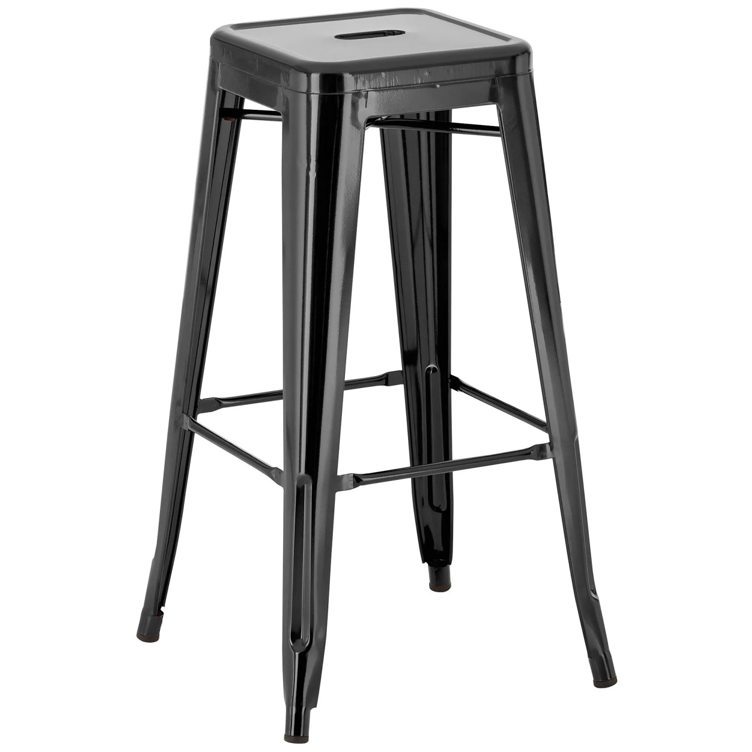 DELUKE Barhocker DOLAN Metall Schwarz 43x43x76cm Barstuhl Tresenhocker Tresenstuhl