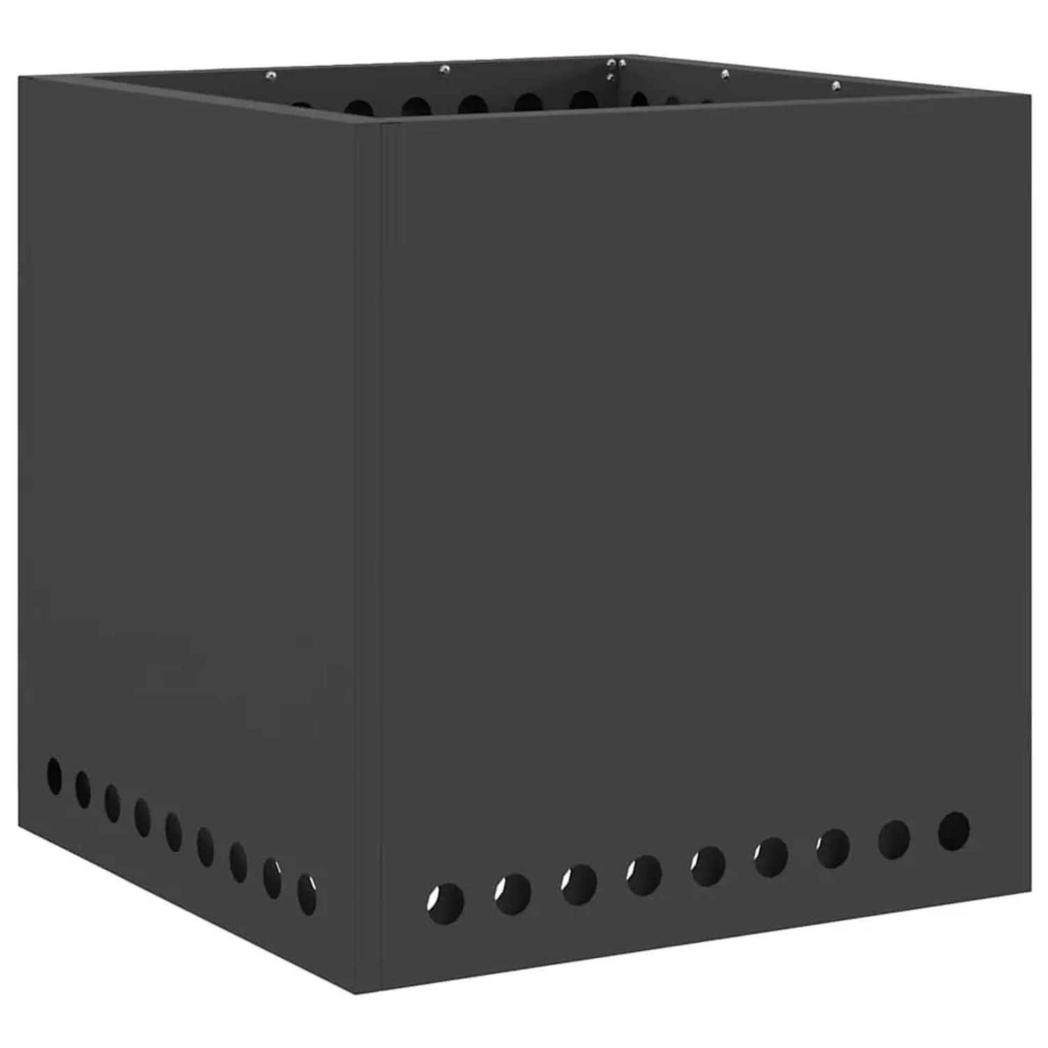 vidaXL Rauchfreier Feuerkorb Schwarz 48 x 48 x 50 cm Stahl 858986