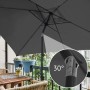 Svita Sonnenschirm Set, 3x2m, dunkelgrau, mit Schirmständer, neigbar. Ideal für Balkon und Terrasse.