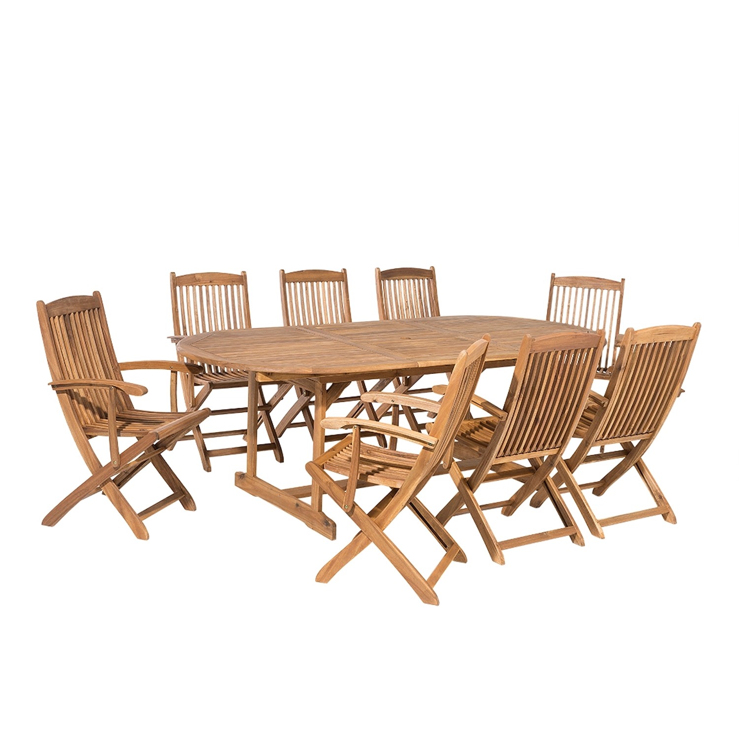 Beliani Gartentisch Set Heller Holzfarbton 100x220x93 günstig online kaufen