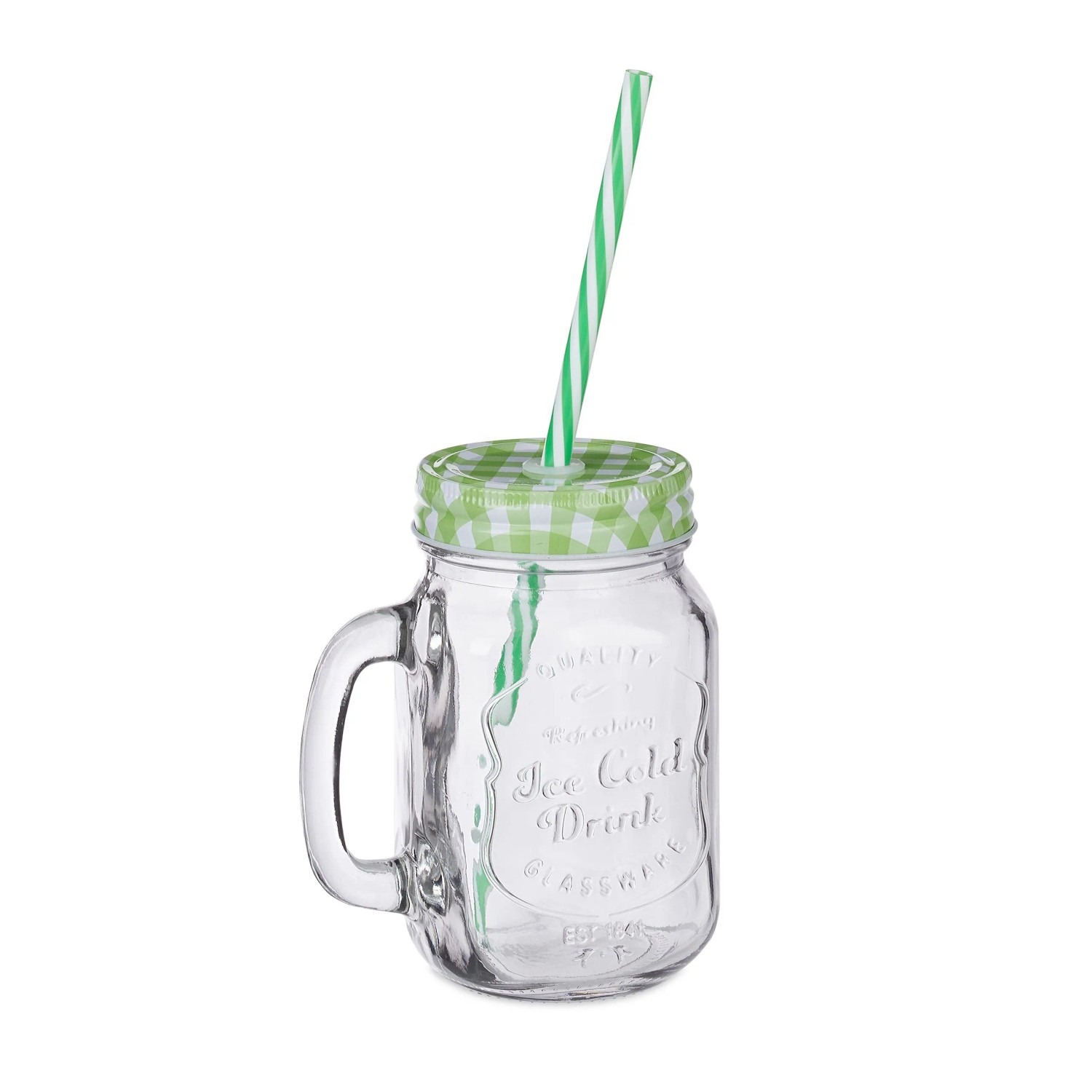 Relaxdays Trinkgläser 8er Set Glas Gelb Rot Grün Blau mit Schraubdeckel mit Strohhalm Spülmaschinengeeignet 13 cm x 10,5 cm x 7,5 cm 400 ml