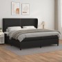 Schwarzes vidaXL Boxspringbett (200x200 cm) mit Matratze und Kunstlederbezug.