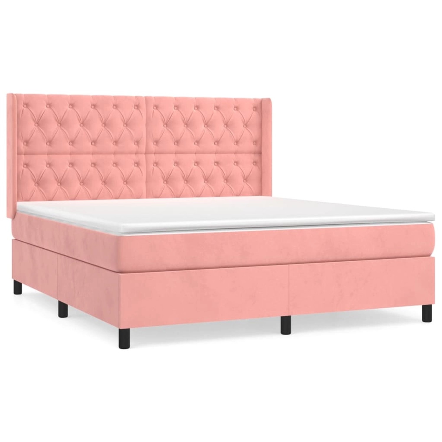 vidaXL Boxspringbett mit Matratze Rosa 160x200 cm Samt 3132872 günstig online kaufen