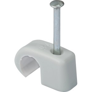 Graue Expressschelle mit Nagel für Kabel und Rohre (7-11mm), 40er Pack.
