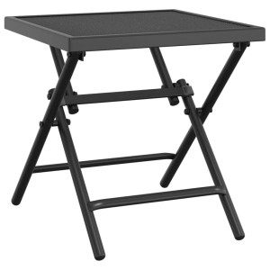 Klappbarer, anthrazitfarbener vidaXL Gartentisch aus Stahlgitter, 38x38x38 cm.