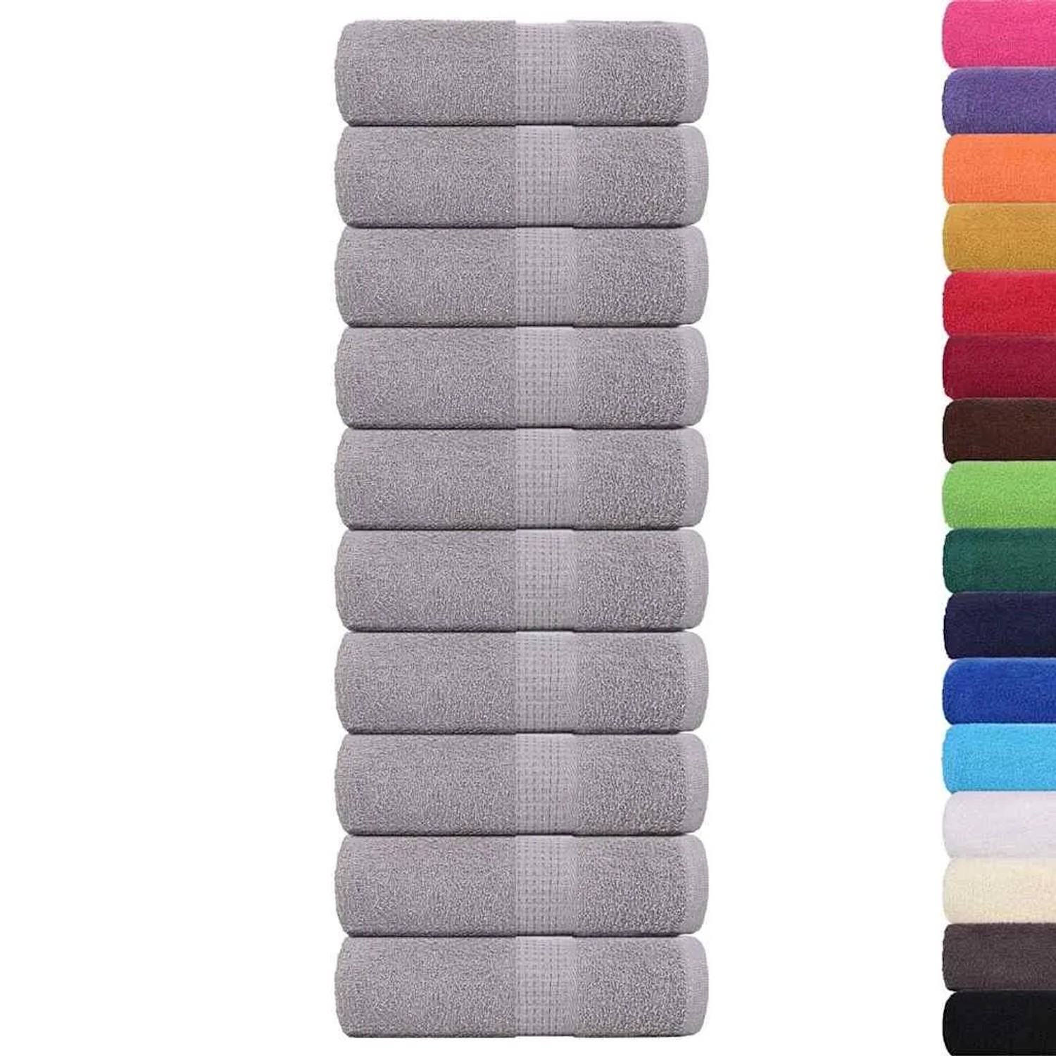 vidaXL Gästetücher 10 Stk Grau 30x50 cm 360 g/m² 100% Baumwolle 136829